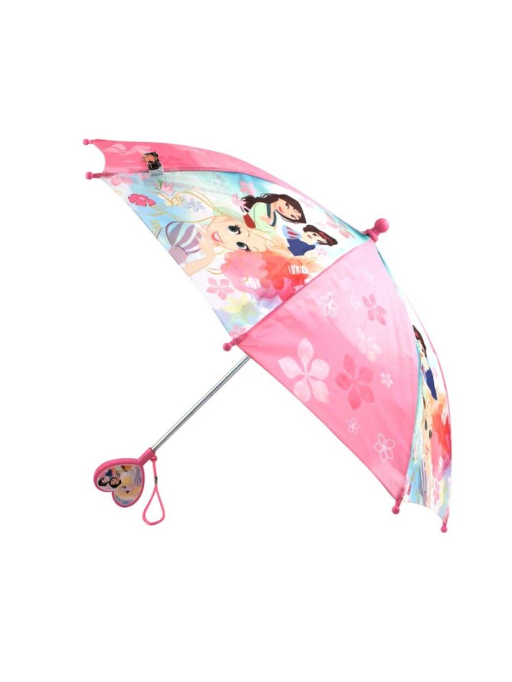 brand new Disney® Princesses Kids' PINK Umbrella w/ Heart-shaped Handle